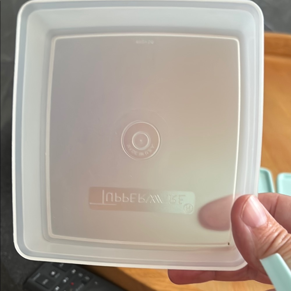 Tupperware Light Blue Square Storage Set - Picture 2 of 5